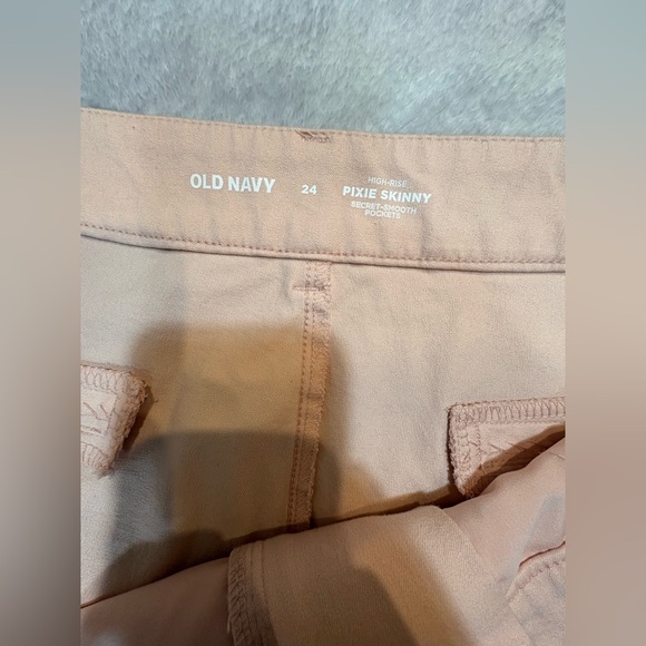 Old Navy Light Rose Pink Pixie Skinny High Rise Crop Chino Trouser Pants 24 (A7) - Picture 5 of 5